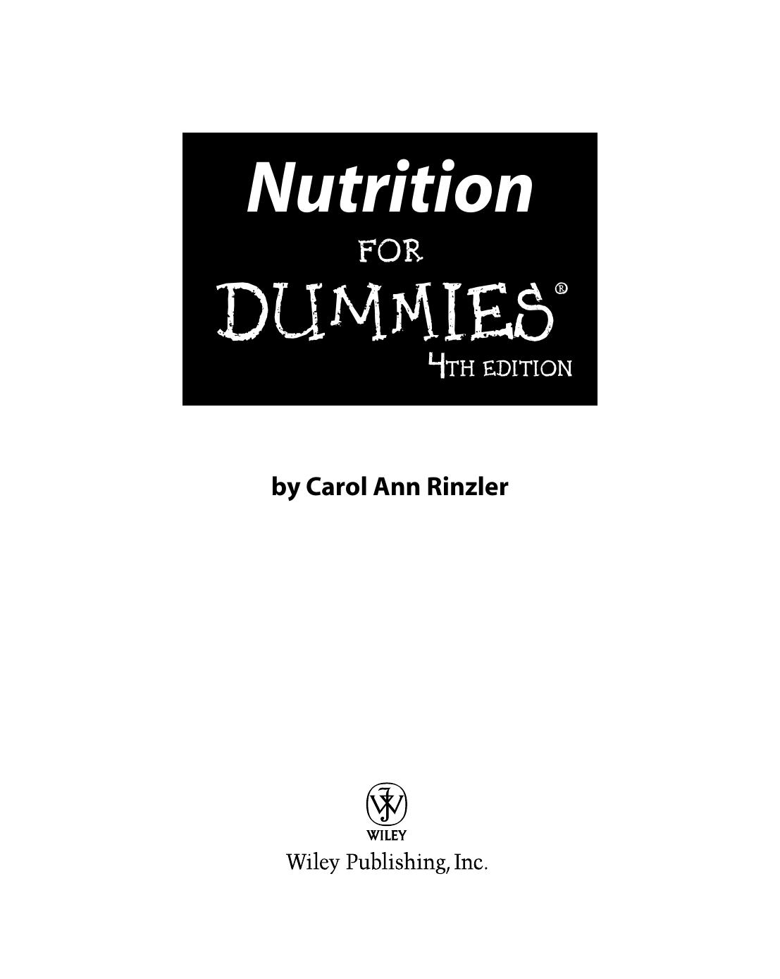 Nutrition For Dummies