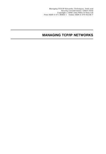 Managing TCP/IP Networks