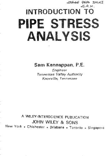 Introduction to Pipe Stress Analysis