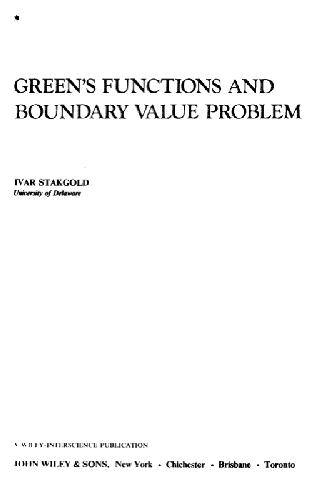 Green's Functions and Boundary Value Problems