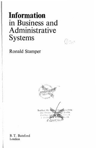 Information in Business and Administrative Systems