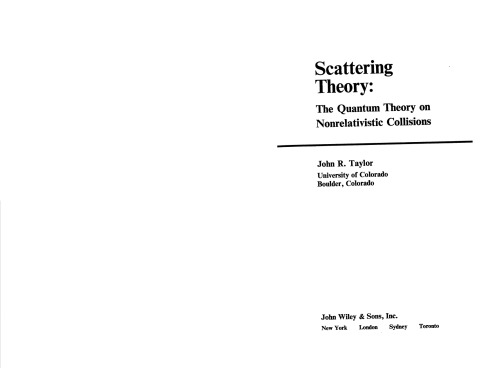 Scattering Theory