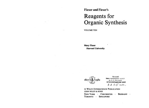 Reagents for Organic Synthesis, Vol. 10