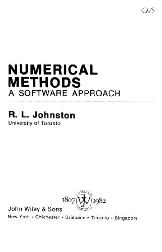 Numerical methods : a software approach
