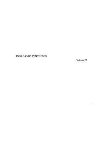 Inorganic Syntheses, Volume 22