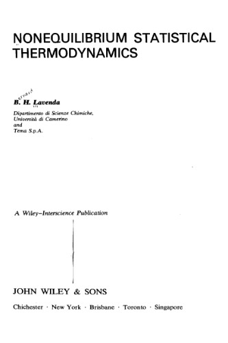 Nonequilibrium Statistical Thermodynamics