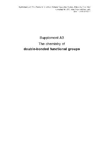 The Chemistry of Double-Bonded Functional Groups, Supplement A, Part 1