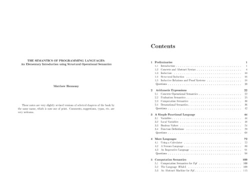 The Semantics Of Programming Languages