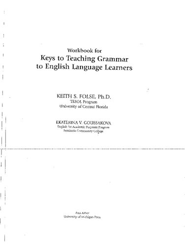 Workbook for Keys to Teaching Grammar to English Language Learners