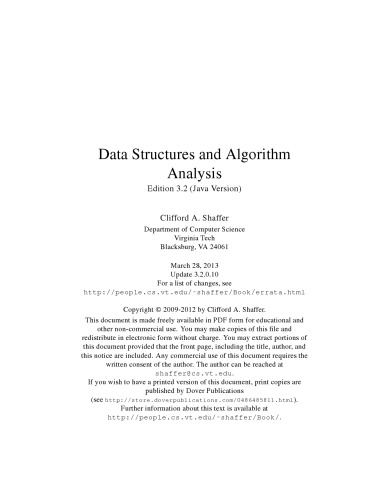 Data Structures and Algorithm Analysis in Java