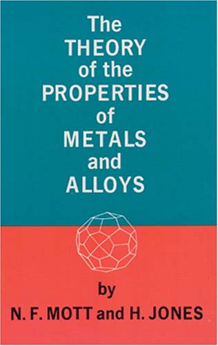 The Theory of the Properties of Metals and Alloys