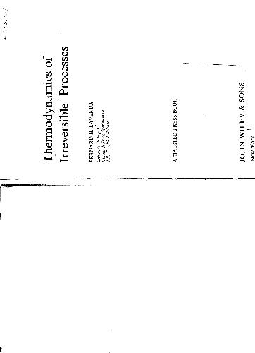 Thermodynamics Of Irreversible Processes (Dover Classics Of Science And Mathematics)