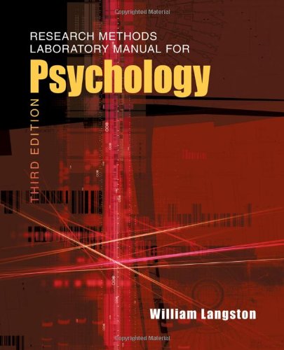 Research Methods Laboratory Manual for Psychology (with Infotrac)