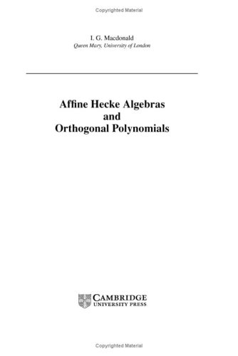 Affine Hecke Algebras and Orthogonal Polynomials