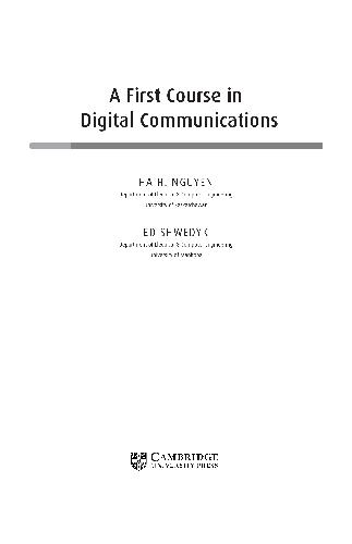 A First Course in Digital Communications.