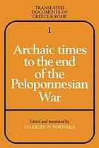 Archaic Times to the End of the Peloponnesian War