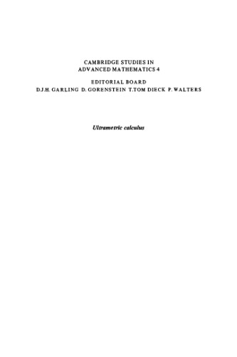 Ultrametric Calculus