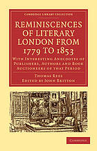 Reminiscences of Literary London from 1779 to 1853