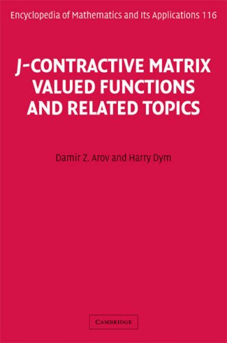 J-Contractive Matrix Valued Functions and Related Topics