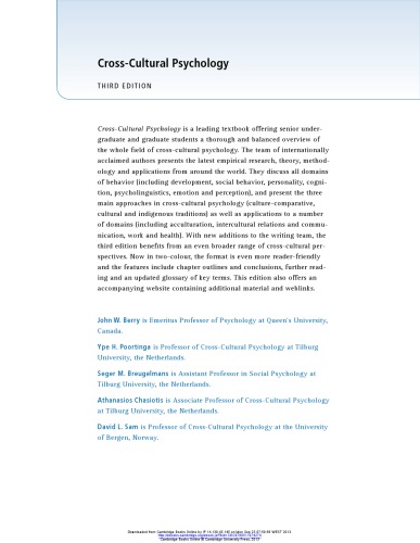 Cross-Cultural Psychology