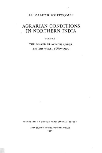 Agrarian Conditions in Northern India