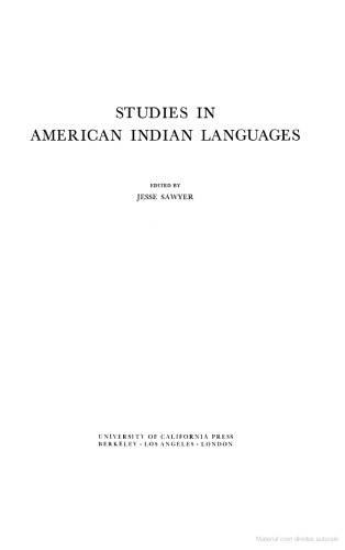 Studies in American Indian Languages