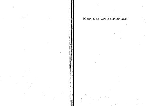 John Dee on Astronomy