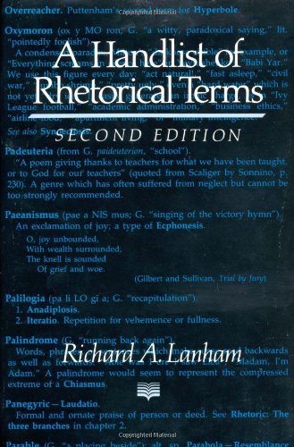 A Handlist of Rhetorical Terms