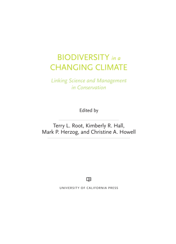 Biodiversity in a Changing Climate