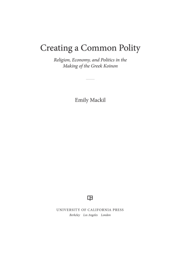 Creating a Common Polity