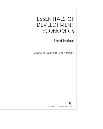 Essentials of Development Economics, Third Edition