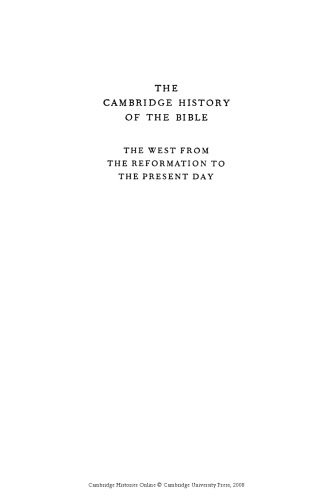 The Cambridge History Of The Bible