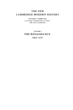 The New Cambridge Modern History, Volume 1