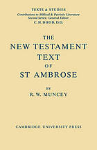 The New Testament Text Of Saint Ambrose (Texts And Studies, New)