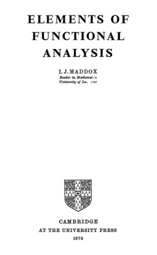 Elements Functional Analyss