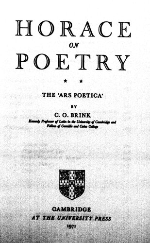 Horace on Poetry