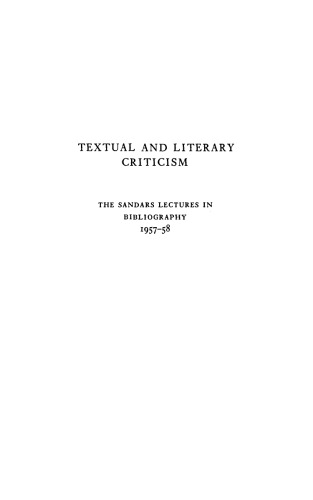 Textual and Literary Criticism