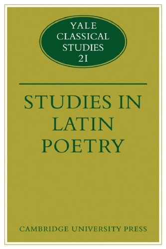 Studies in Latin Poetry