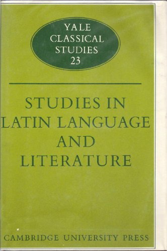 Studies in Latin Language and Literature