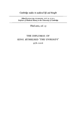 The Diplomas of King Æthelred 'The Unready' 978-1016