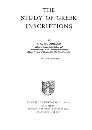 The Study of Greek Inscriptions