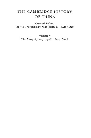 The Cambridge History of China, Volume 7
