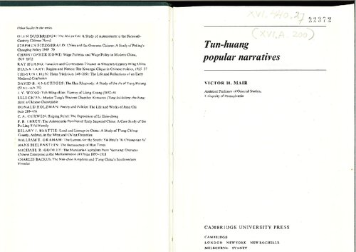 Tun-Huang Popular Narratives