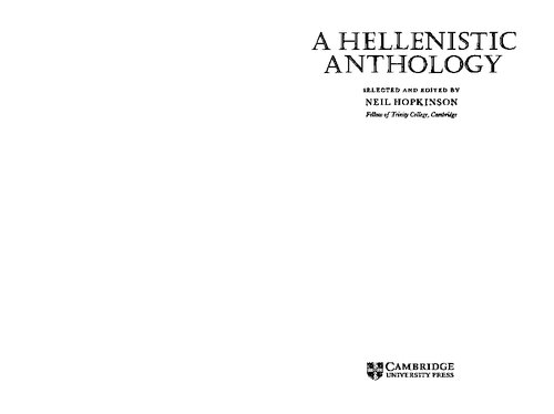 A Hellenistic Anthology
