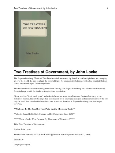 Two Treatises of Government