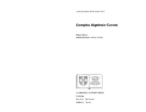 Complex Algebraic Curves