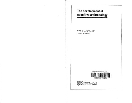 The Development of Cognitive Anthropology