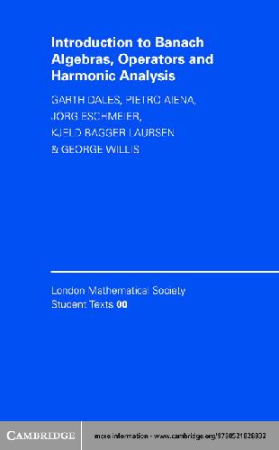 Introduction to Banach Algebras, Operators, and Harmonic Analysis