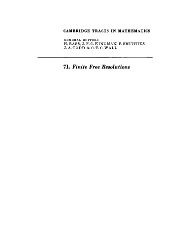 Finite Free Resolutions