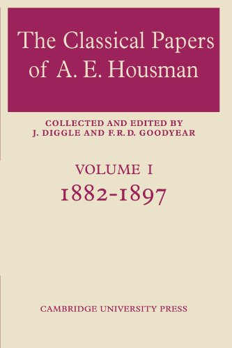 The Classical Papers of A. E. Housman